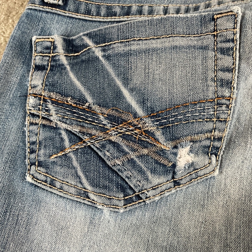 Women's B K E Blue Flared Jeans - Picture 8 of 9